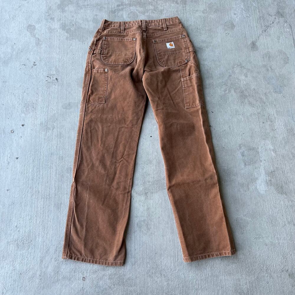 Carhartt brown WOMENS double knee work wear carpenter pants - Picture 4 of 7